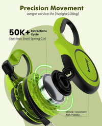 Pecute Heavy Duty Retractable Dog Leash 26ft for Large Dogs – Essentials for Dogs - Green / 16ft| up to 110 lbs| chew proof extender - image 4