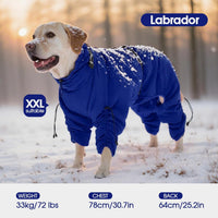 Full Body Dog Coat,Warm Dog Fleece Jackets with Harness Built in Windproof Dogs Snowsuit Zip up Pet - Blue / Small - image 2