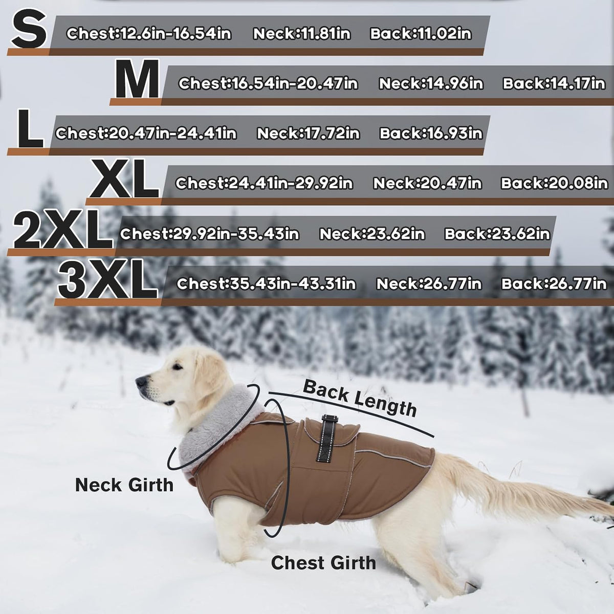 Dog Coats for Large Dogs Waterproof Dog Jacket with Adjustable Fit – Essentials for Dogs - 2XL / Brown - image 4