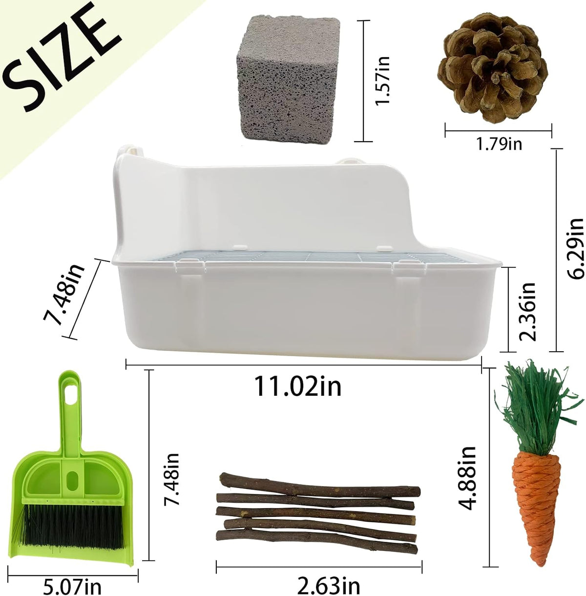 11Pcs Rabbit Litter Box Toilet - White - image 2