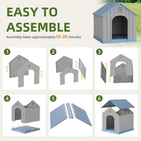 Fancyango Large Dog House for Medium to Large Dogs - Light Blue / 36.2" L × 38" W × 38" H - image 4