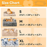 FUNNY FUZZY Pet Fluffy Fuzzy Couch Cover, Calming Washable Dog Bed Sofa Protector Pets Mat for Small Medium Dogs and Cats (Coffee,33.45 × 28.35 × 5.51 in)