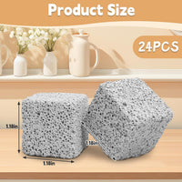24 PCS Chinchilla Chew Toys Lava Blocks Hamster Chew Toys – Essentials for Small Pets - 24 Pcs-Square / 1.18 Inch Diameter - image 2