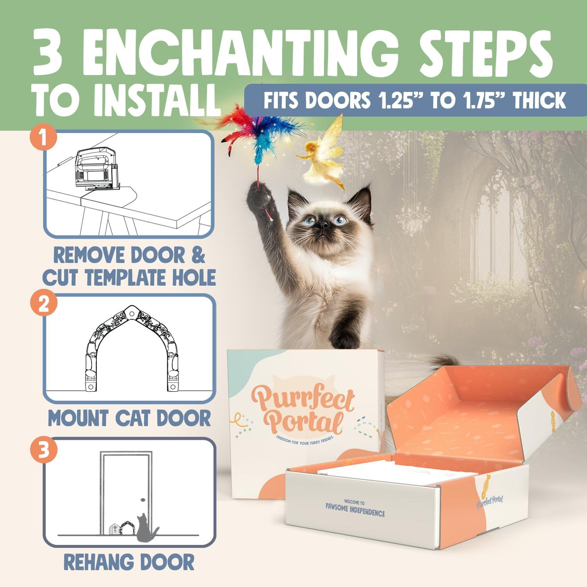 Fairy Door Interior Pet Door - Brown - image 4