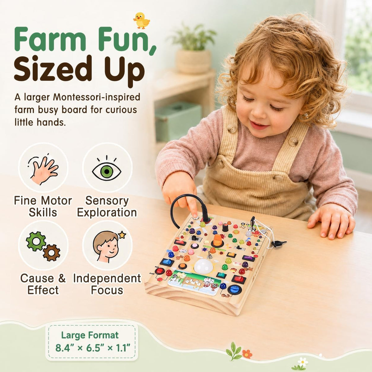 Busy Board with LED Light Switches - Large Farm Busy Board - image 3