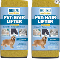 Gonzo Pet Hair Remover - 2 Pack - Lift and Remove Dog, Cat and Other Pet Hair from Furniture, Carpet, Bedding and Clothing