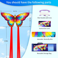 Xida Butterfly Kites for Kids and Adults Easy to Fly - Golden Neon - image 2