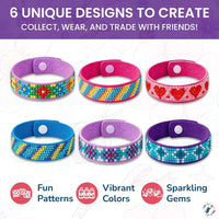 Little Jupiter diamond art bracelet kit with 6 EVA foam snap bracelets, resin gems and pen tools - view 9