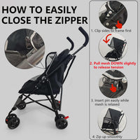 Cat Stroller Foldable Lightweight for Small Dogs Cats 0-15 lbs Pink – Essentials for Dogs - black - image 3