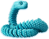 24in 3D Printed Snake Toys, Flexible 3D Printed Animal - Sky Blue / 24in