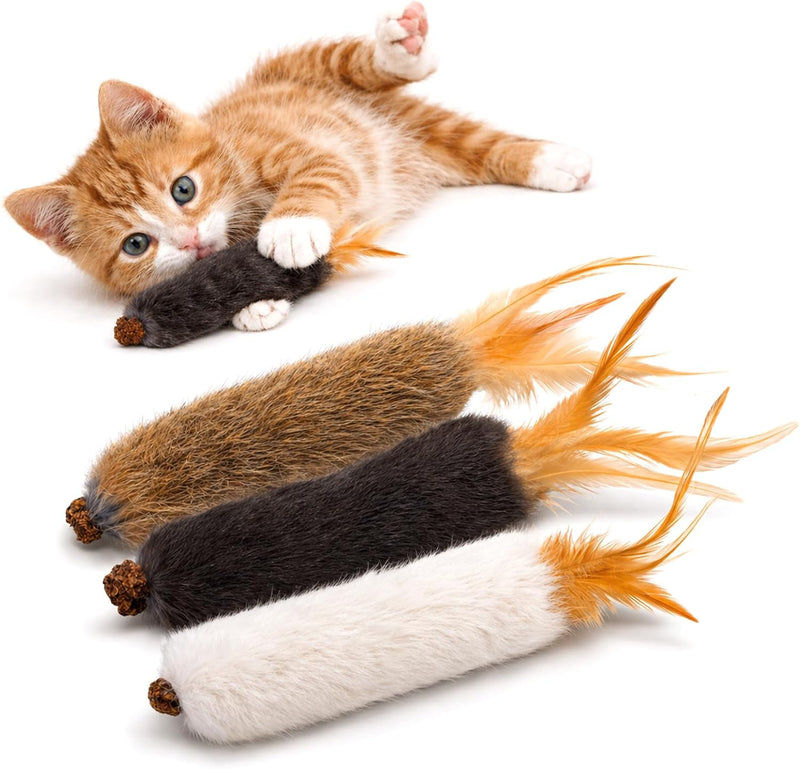 Agape Long Rabbit Fur Cat Toys - Regular