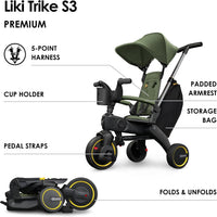 Doona Liki Trike S3, Foldable Tricycle - Desert Green / S3 - image 3