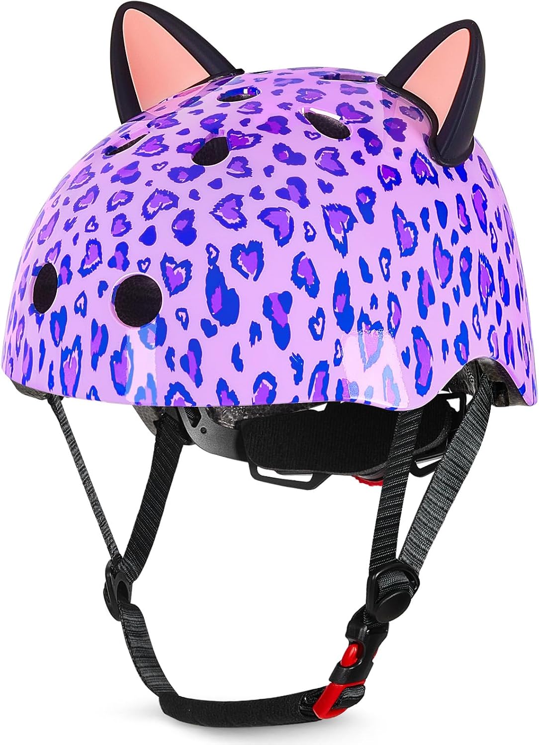 Lemmeko pink kids bike helmet for girls with DIY cat ears - view 2