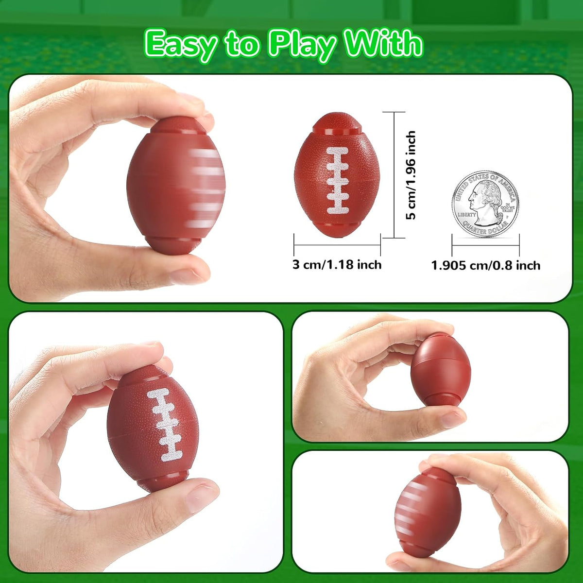 SCIONE 36 Pack Football Fidget Spinner Football Party Favors for Kids – Fun for Kids & Family - Football