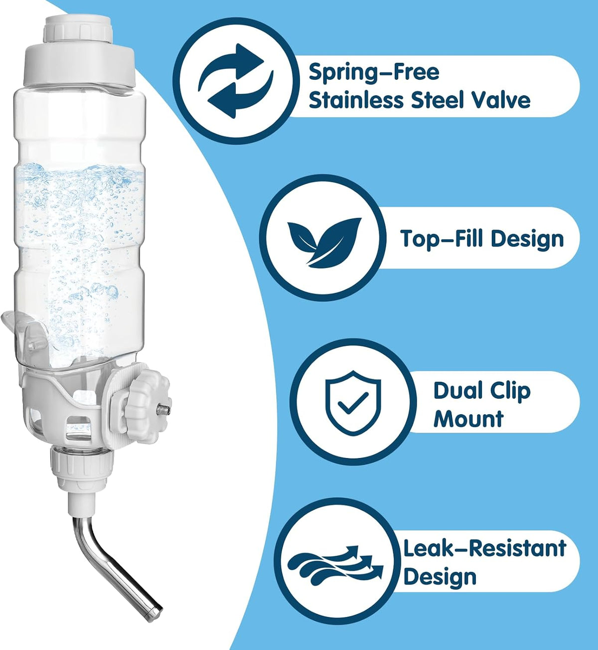 Vannon Water Bottle for Small Animals - 34oz / Grey - image 3