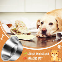 Yahenda 6 Pcs Stainless Steel Metal Dog Bowls Bulk Replacement Basic - 8.3 Inch - image 4