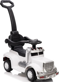 Outfunny 3-in-1 ride-on push car for toddlers in black with parent push handle and handrails