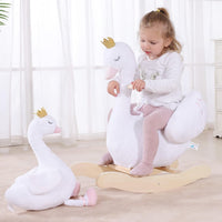 labebe Kids Rocking Horse White Swan - Rocking Swan With Doll - image 3