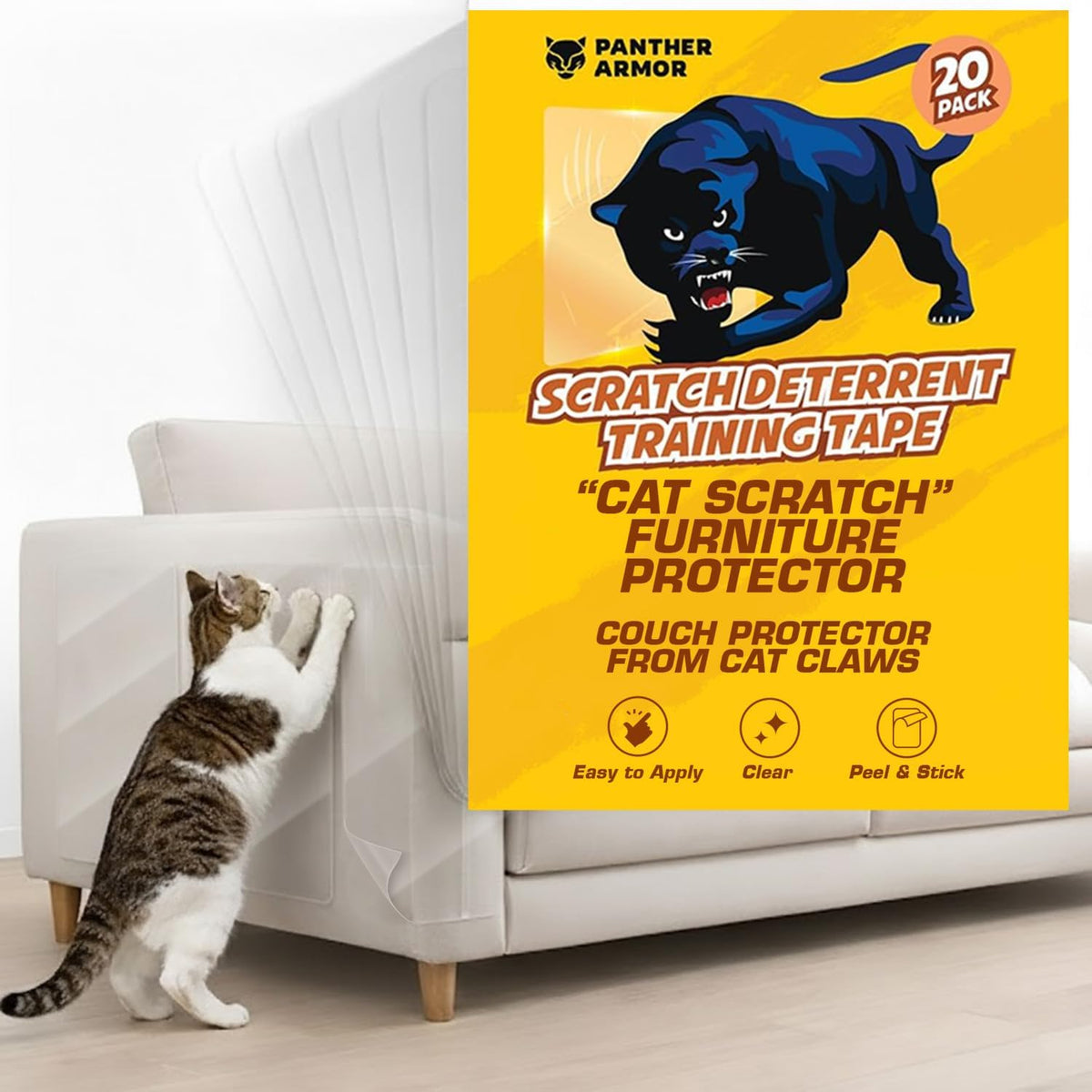 Panther Armor Cat Scratch Furniture Protector - 20 Sheets