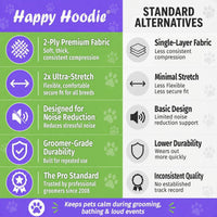 Happy Hoodie 2 Pack Dog and Cat Calming Band for Noise and Anxiety - Black — 2-Pack: Small + (Med)Large - image 2