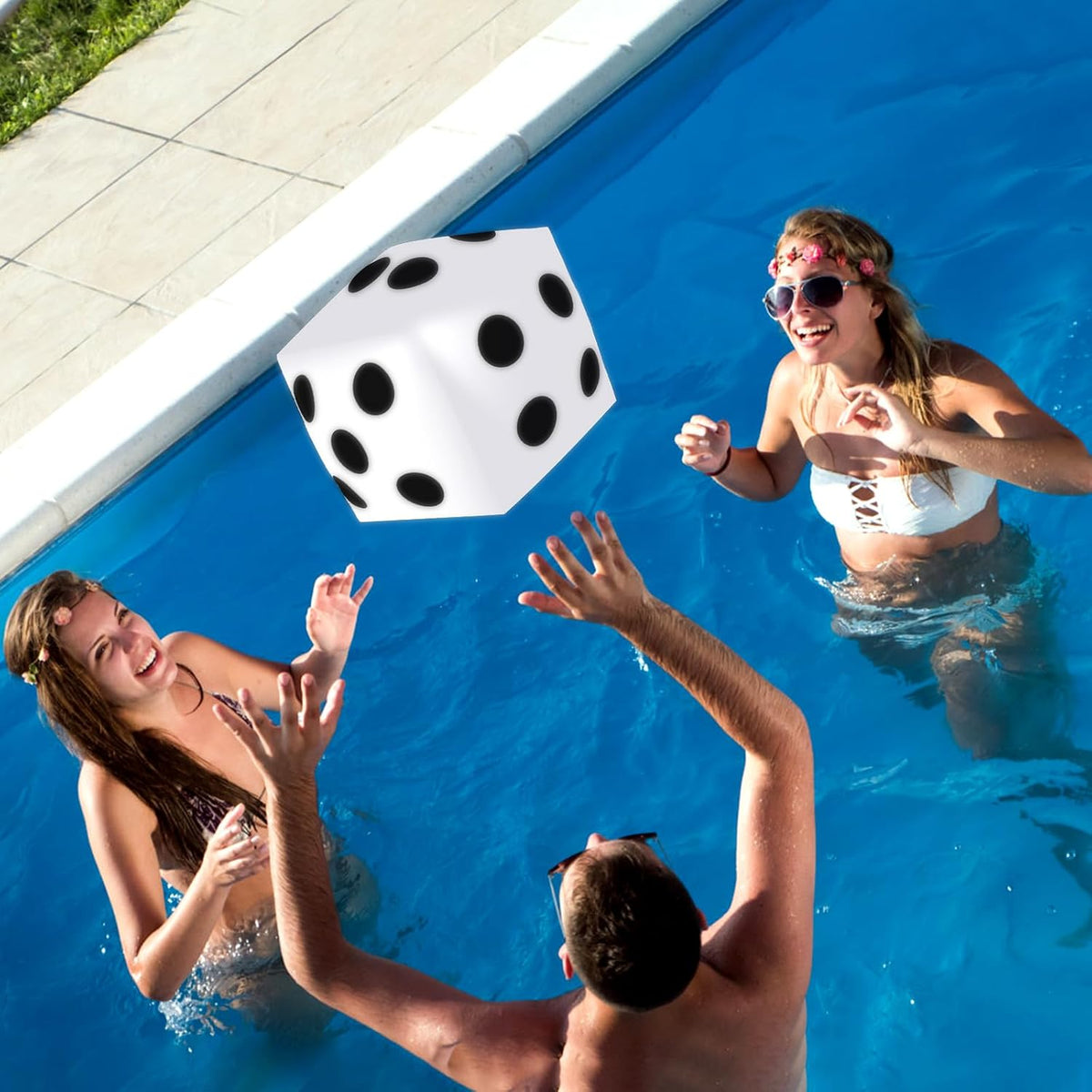 Mototo 4 pack jumbo inflatable dice in red, white, black and blue - view 13