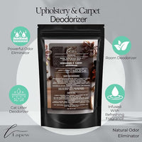 Santal Carpet Freshener Powder: Powerful Odor Eliminator for Home, Upholstery Deodorizer, Carpet Deodorizer, Pet Urine, Cat Litter Box - Santal Fragrance