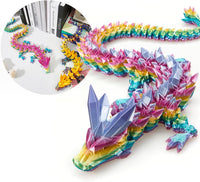 24" Large 3D Printed Dragon - Rainbow / 30 inch