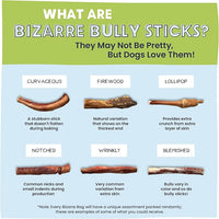 Pawstruck Natural Bizarre Bully Sticks Bargain Bag for Dogs and Puppies – Variety Pack of 5–7" Long-Lasting, Eco-Conscious Beef Chew Treats – 8 oz Bag – Packaging May Vary