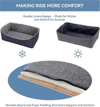 A 4 Pet Dog Car Seat for Medium/Large Dog or 2 Small Dogs, Booster Car Seat with Storage Bags and 2 Seat Belts, Pet Seat for Dogs Under 55 lbs