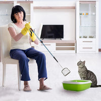 Sand Dipper Metal Cat Litter Scoop – Long Handle Cat Poop Scooper for Litter Box (41”), Heavy-Duty Stainless Steel Kitty Litter Scoop (Mid-Adjustable)