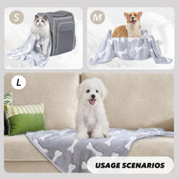 1 Pack 3 Puppy Blanket, Fleece Pet Small Dog Blanket for Puppy Cat, 40"x30" – Essentials for Dogs - Large(40"x30") / Bone/Love/Star - image 3