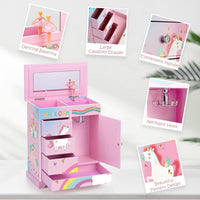 Jewelry Box for Girls 8.9 x 4.92 x 10.98 inch Large 5 Layer Music Box - Pink&Blue - image 2