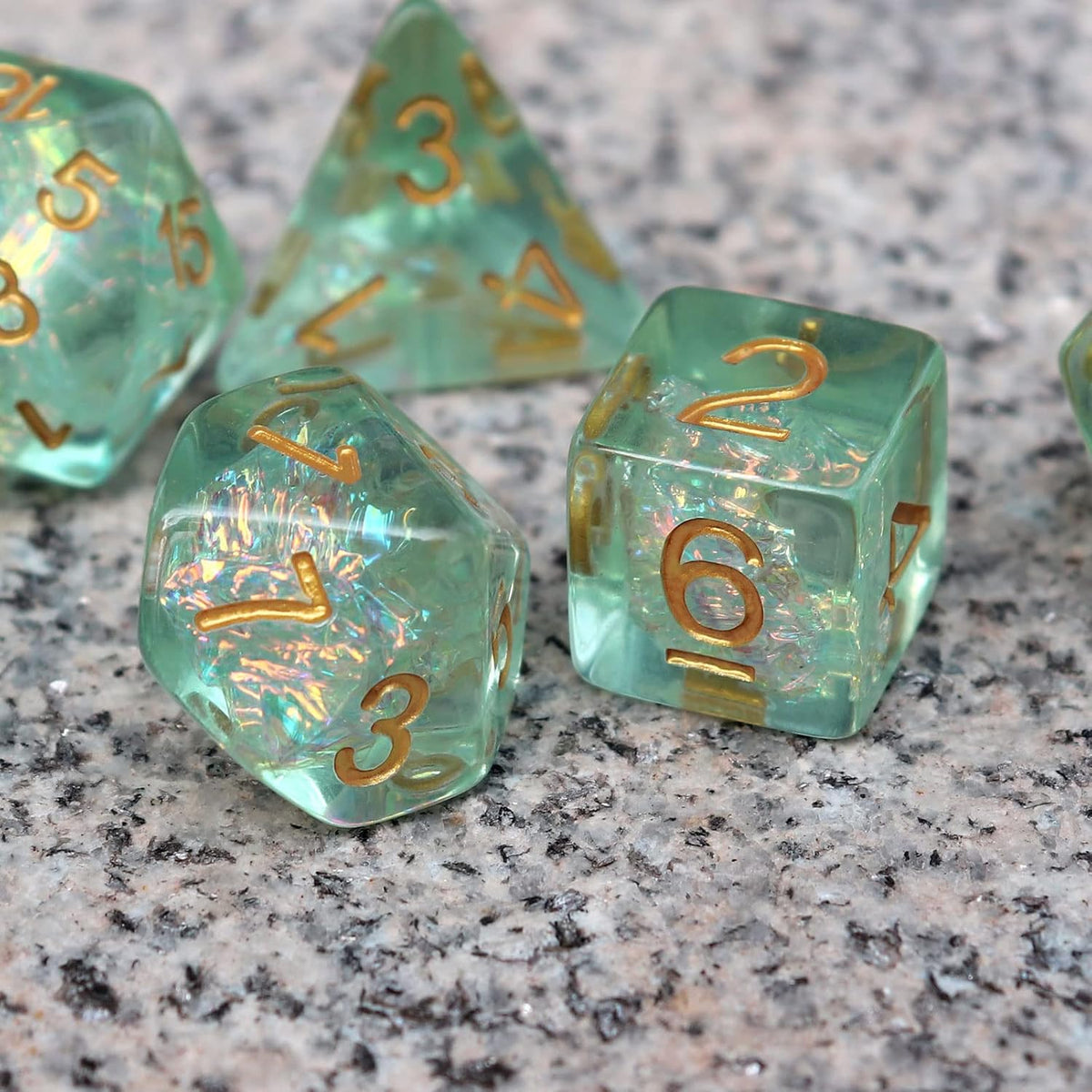 Haxtec Light Green DND Dice Set - Light Blue Green - image 3