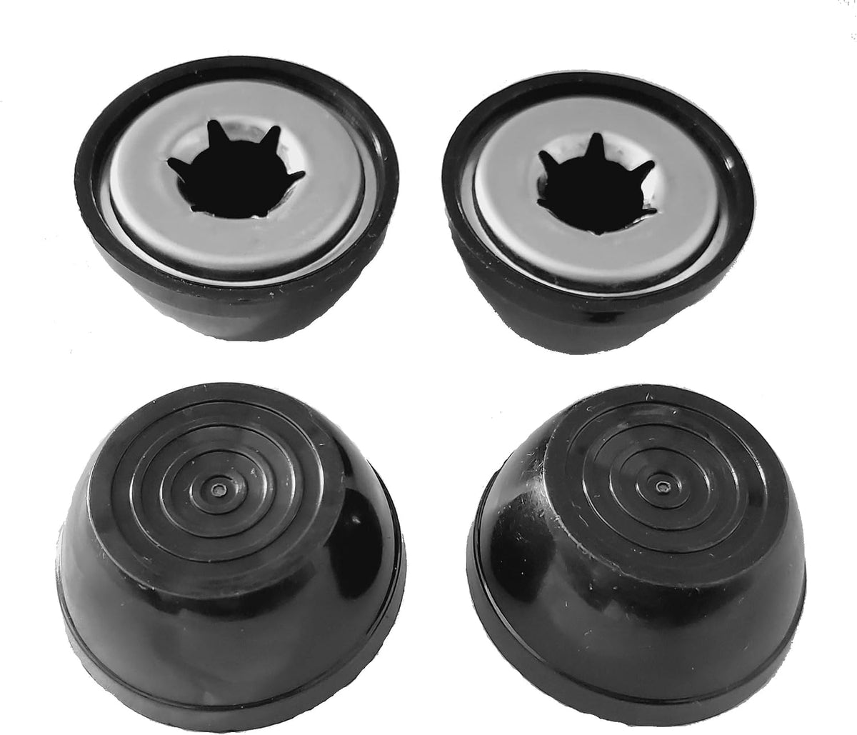 Quadrapoint Hub Cap compatible with Popular Red Wagon Brand Plastic - Black