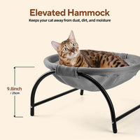Raised Cat Hammock Bed, Pet Bed for for Indoor Cats - Grey / Mesh - image 3