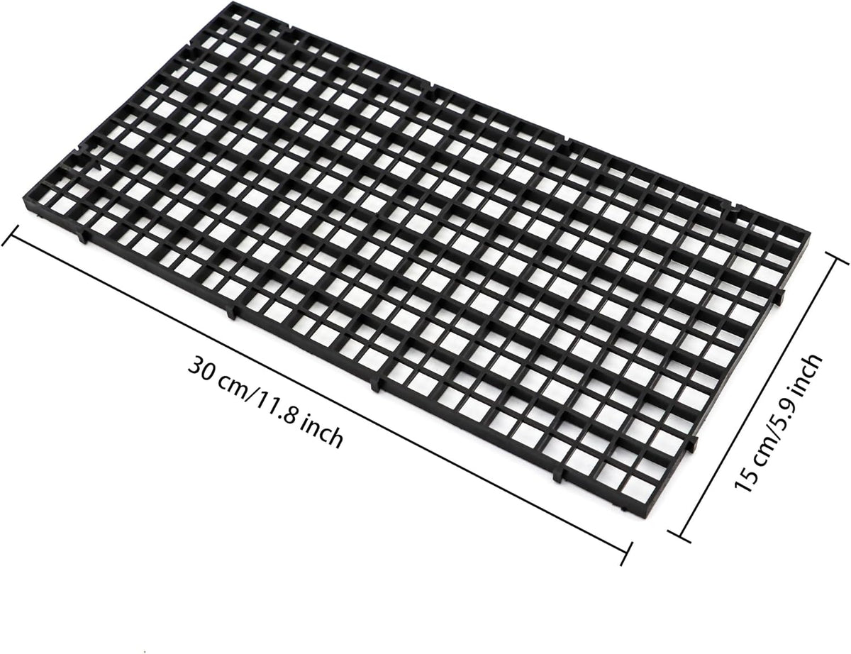 Aquarium Fish Tank Divider Plastic Egg Crate Filter Bottom Tray - S 6pcs Black - image 2