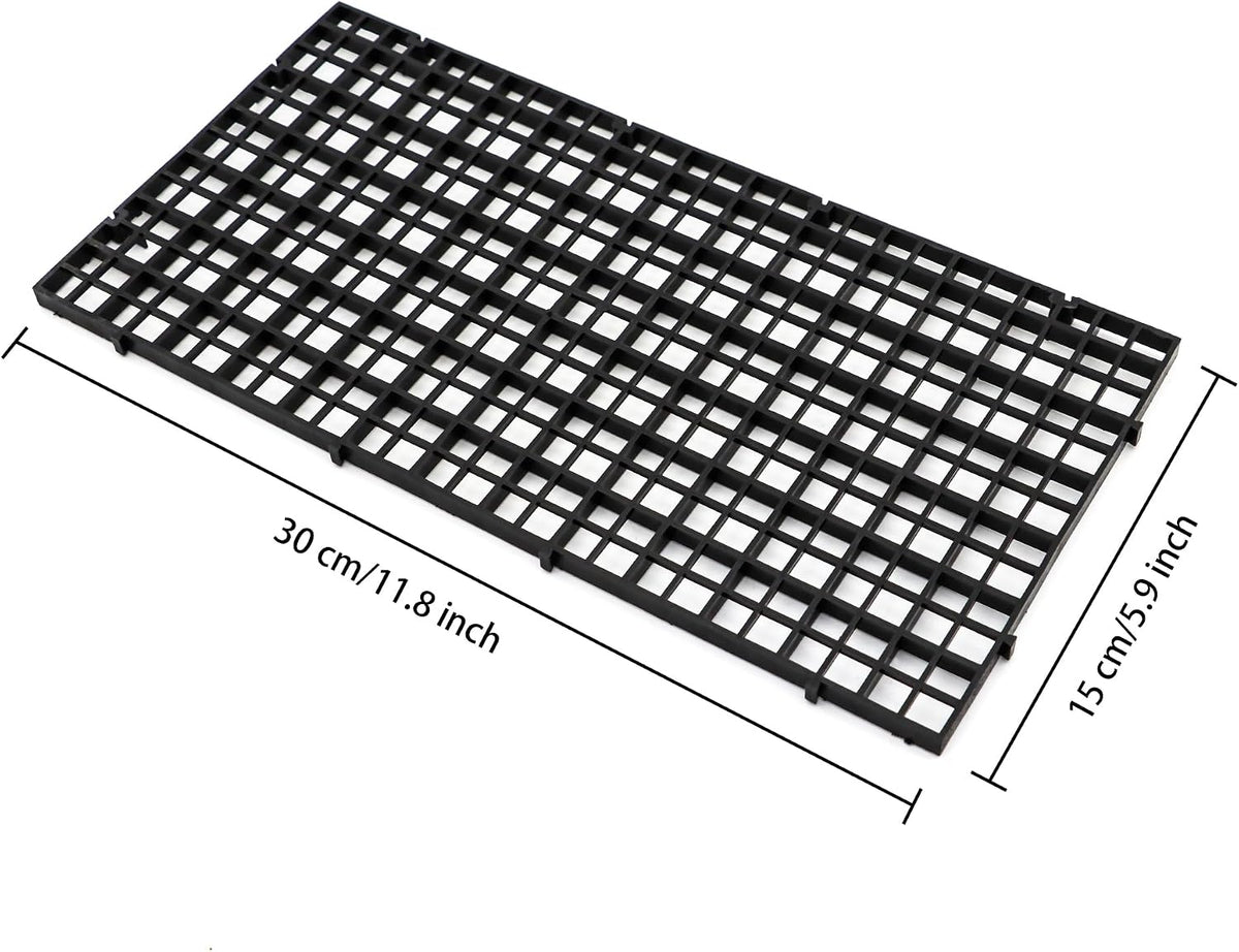 12 Pcs Aquarium Fish Tank Divider Plastic Egg Crate, L – Essentials for Fish - S 24pcs Black - image 2