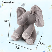 Dimple Kaia Peek-A-Boo Elephant, Interactive Singing Plush Toy - Grey Elephant - image 2