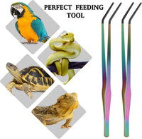 OLIISS Iridescent Reptile Feeding Tongs with Rubber Tips, 10.6" - 15 Inch - image 4