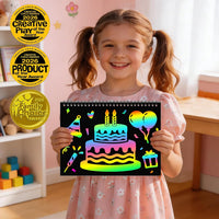 ZMLM Scratch Paper Art-Crafts Gift: 2 Pack Rainbow Notebooks Supplies - Dark Yellow - image 2
