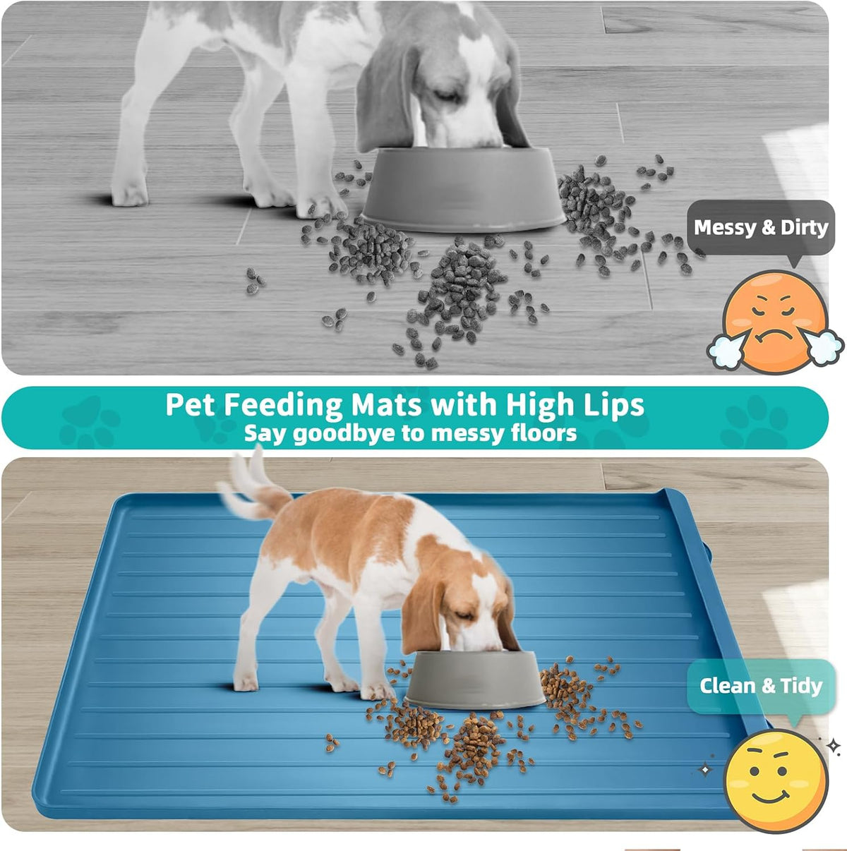 Dog Mat for Food and Water - Navy / 39.4"L x 27"W - image 3