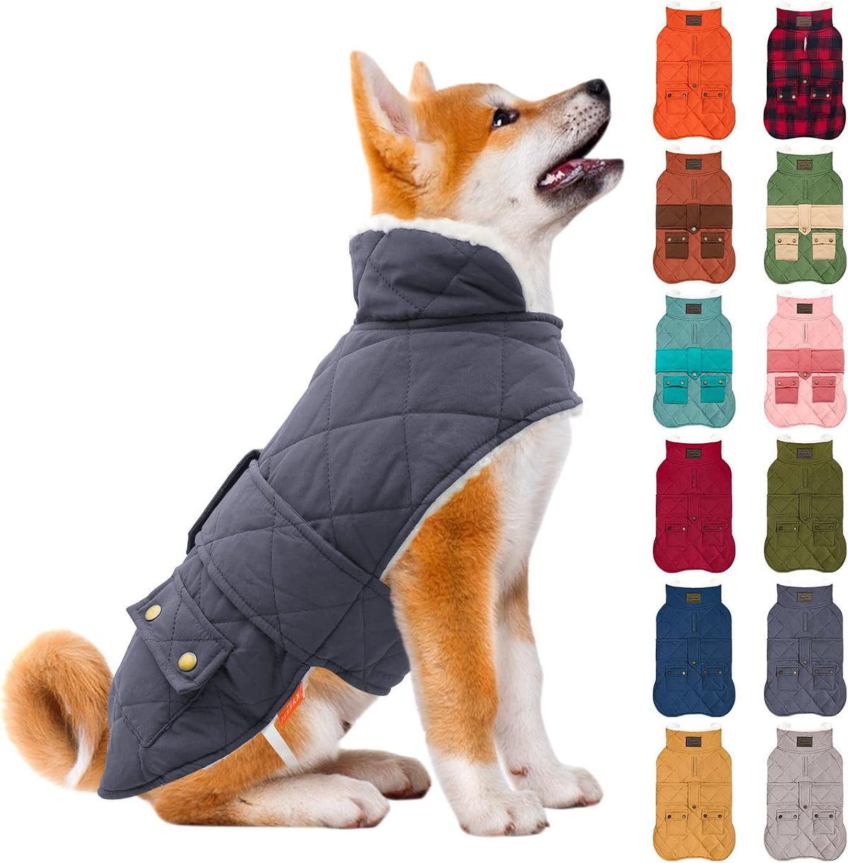 KYEESE Waterproof & Windproof Dog Coat for Small Dogs Puffer Jacket – Essentials for Dogs - Small / 03# Gray