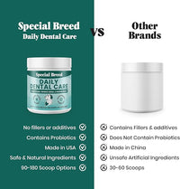 Dog Teeth Cleaning Powder – Natural Dog Dental Powder for Tartar Control, Fresh Breath & Gum Health – Daily Plaque Remover with Zeolite, Brown Algae, Probiotics & Rosemary – 180 Scoops