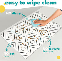 Dog Mat for Food and Water, Cat Feeding Mat - 12"L x 18"W / Crossed the Line - image 4