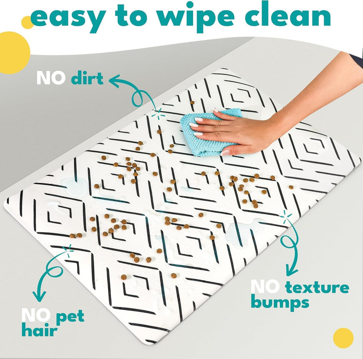 Dog Mat for Food and Water, Cat Feeding Mat - 12"L x 18"W / Crossed the Line - image 4