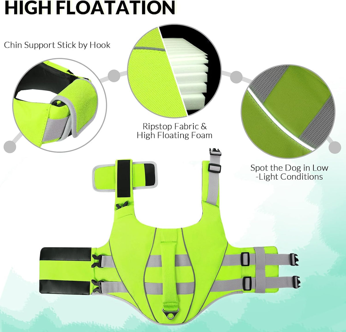 Queenmore XS Dog Life Jacket - X-Large / Neno Green - image 3