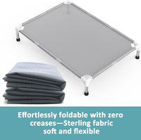 Elevated Dog Bed with Teslin Cooling Fabric, Lightweight Dog Cot - L-Gray - image 4