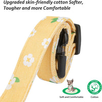 Cotton Dog Collar White and Pink Love Heart with Pendant Cute Dog - Yellow Flower / S - image 4