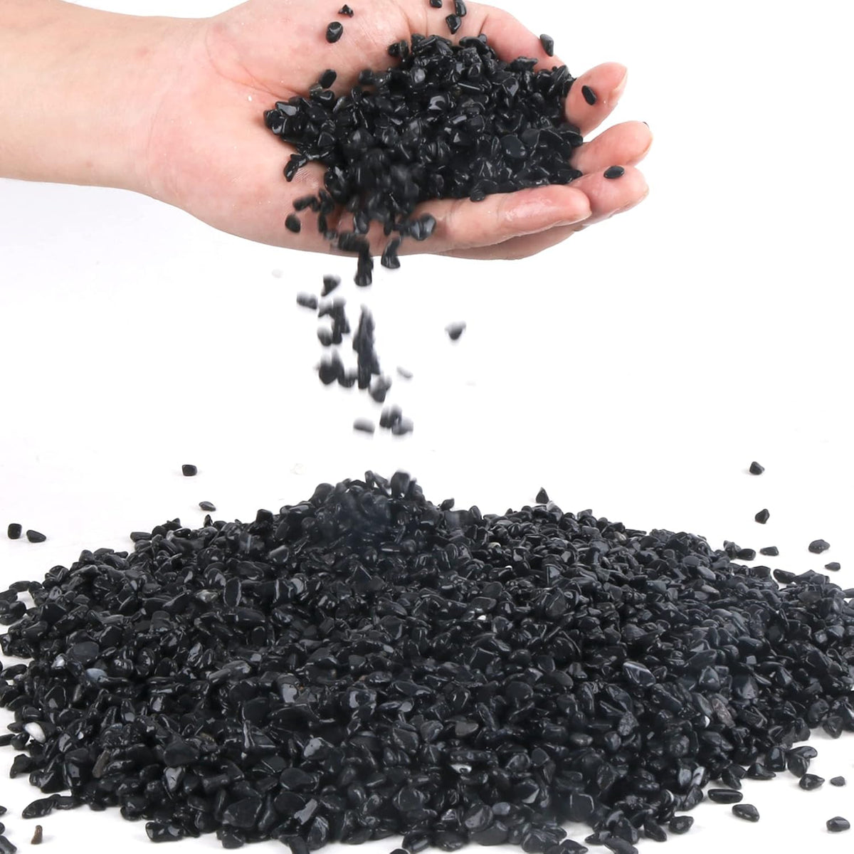 3lb Cactus Pea Gravel Rocks - 3LB / Black Galaxy