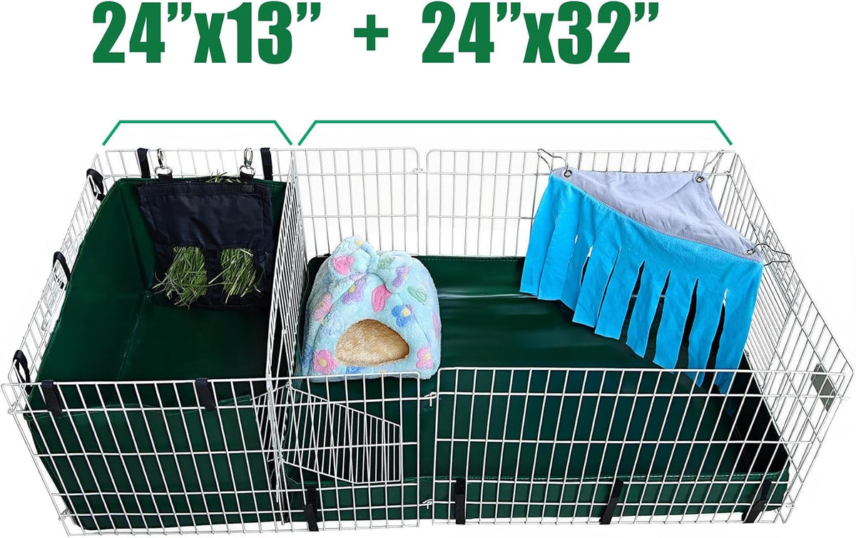 Guinea Pig Litter Box, Hay Holder, Cage Liner - 24"x13"x11.8" / Green - image 3